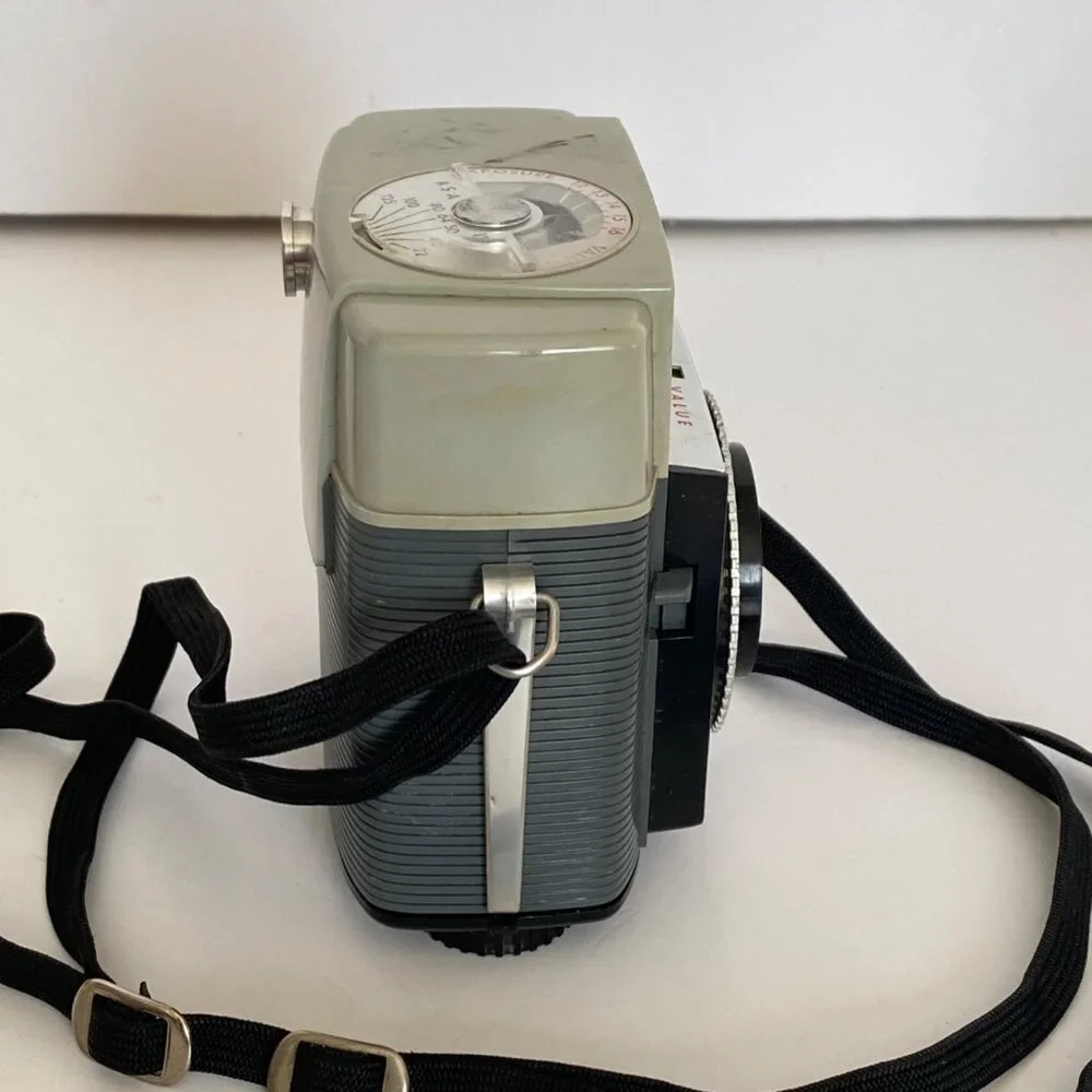 Kodak Brownie Starmeter Camera With Flash Attachment and Carry Strap 1960s Vtg